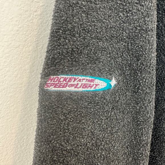 Vintage 2000 Anaheim Ducks NHL dark gray fleece sweater XL made in USA - Picture 3 of 5